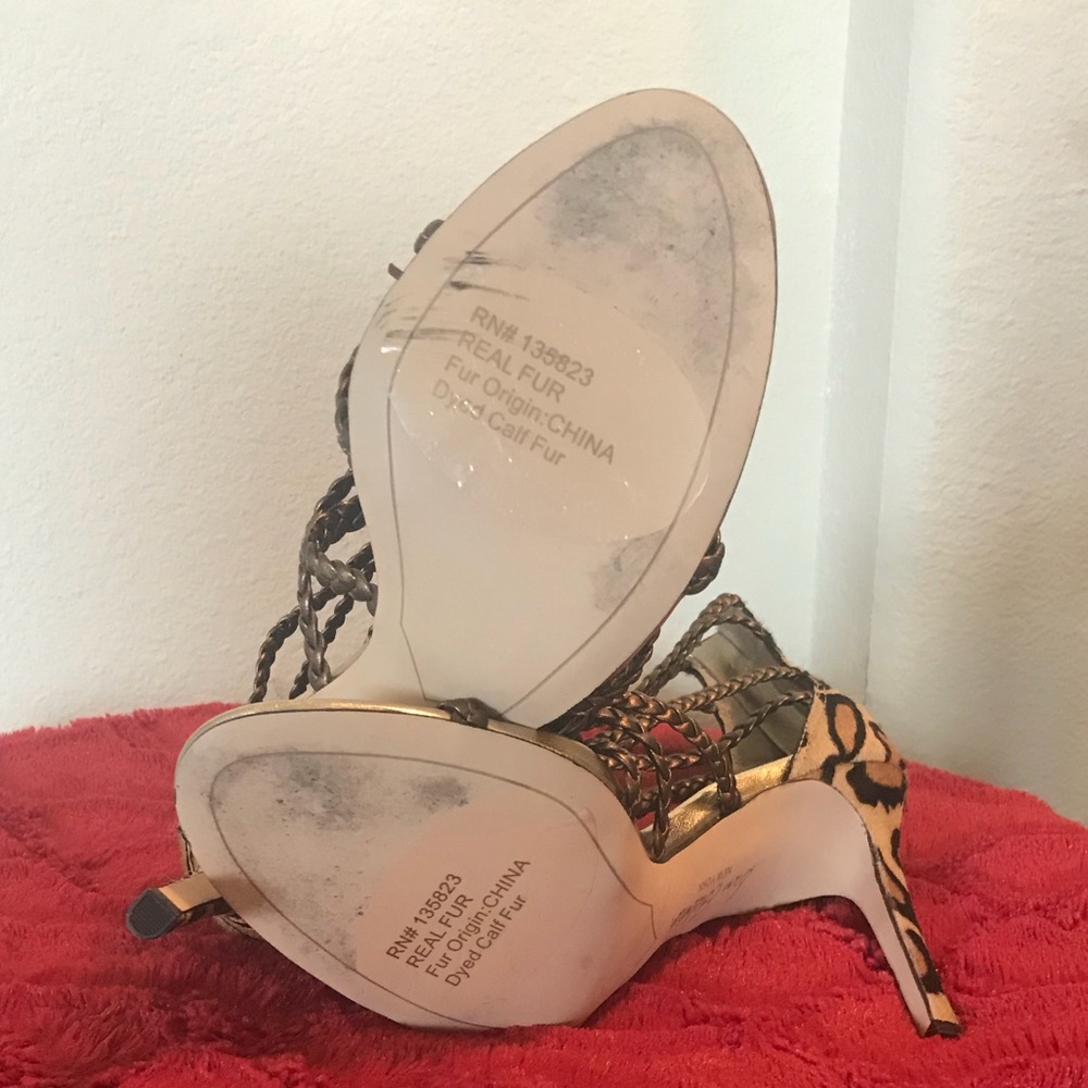 Like NEW Sam Edelman Calf Hair leopard Sandals - Picture 7 of 7